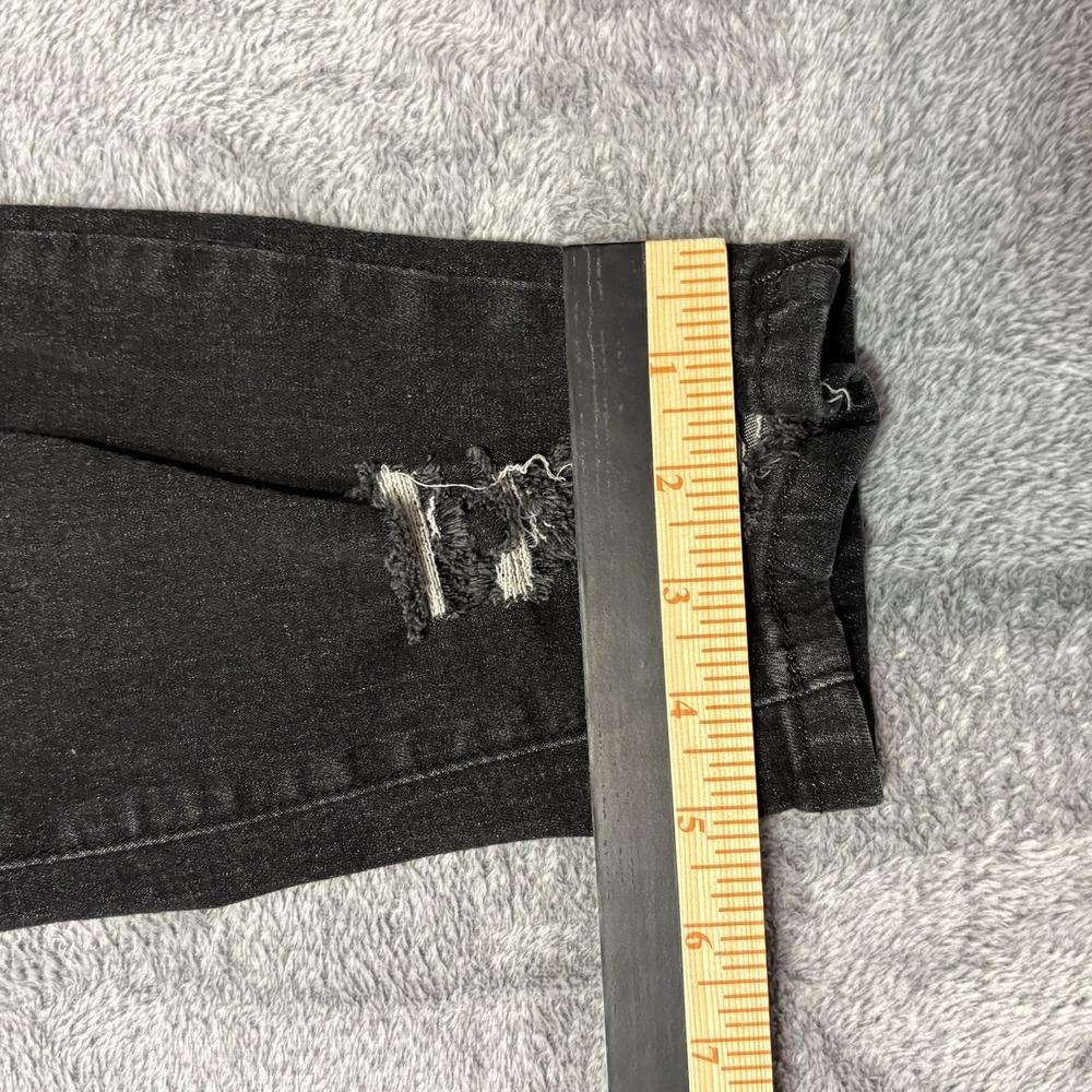 Black Distressed Skinny Jeans XXL Patches Graphic Streetwear Stretch Denim - Picture 8 of 12